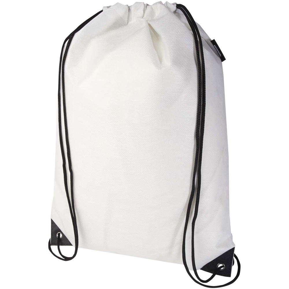 Borsa con coulisse in tessuto non tessuto riciclato certificato GRS Evergreen - 5L - Bianco