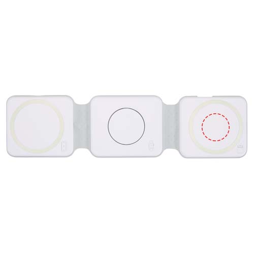 Caricabatterie wireless 3 in 1 da 15 W pieghevole in plastica riciclata Armus