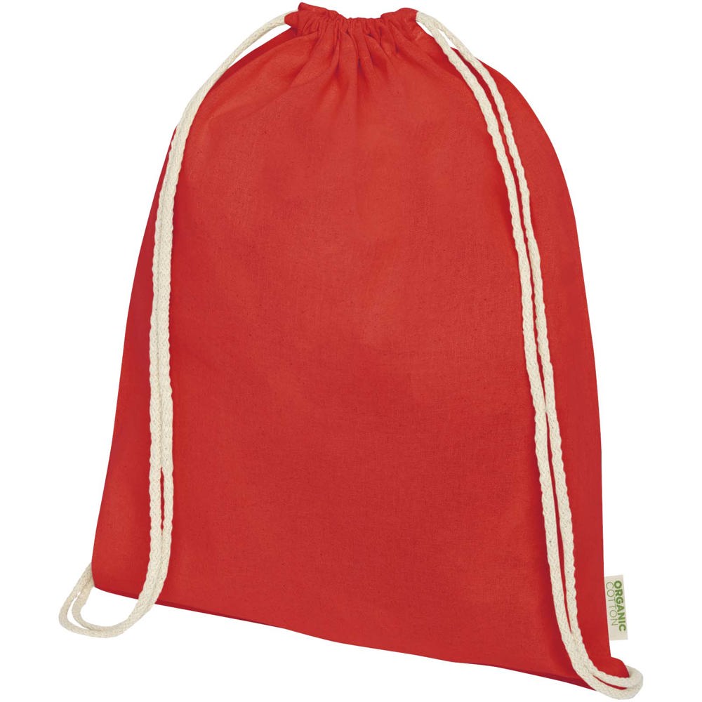 Borsa con cordoncino in tessuto biologico certificato OCS da 140 g/m² Odisha - 5L - Rosso