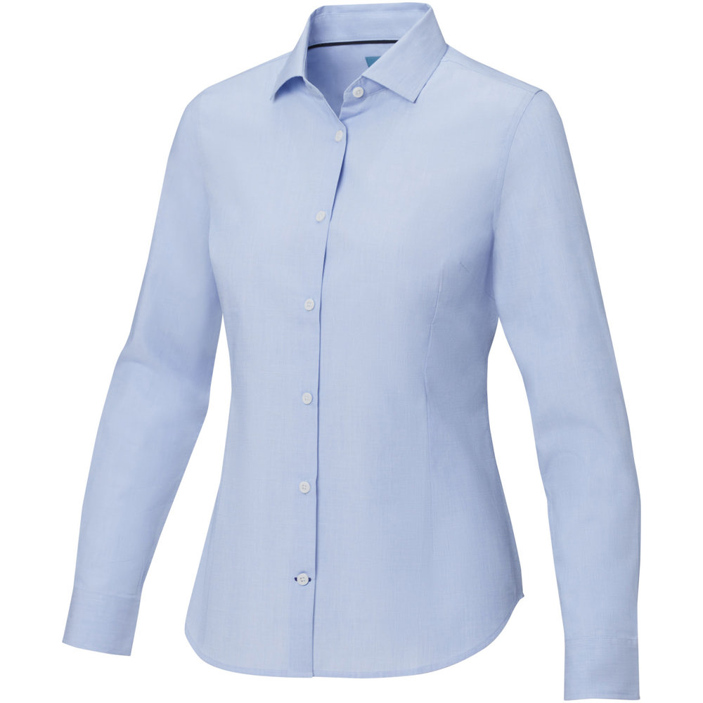 Camicia a maniche lunghe da donna in tessuto biologico Cuprite - Blu chiaro