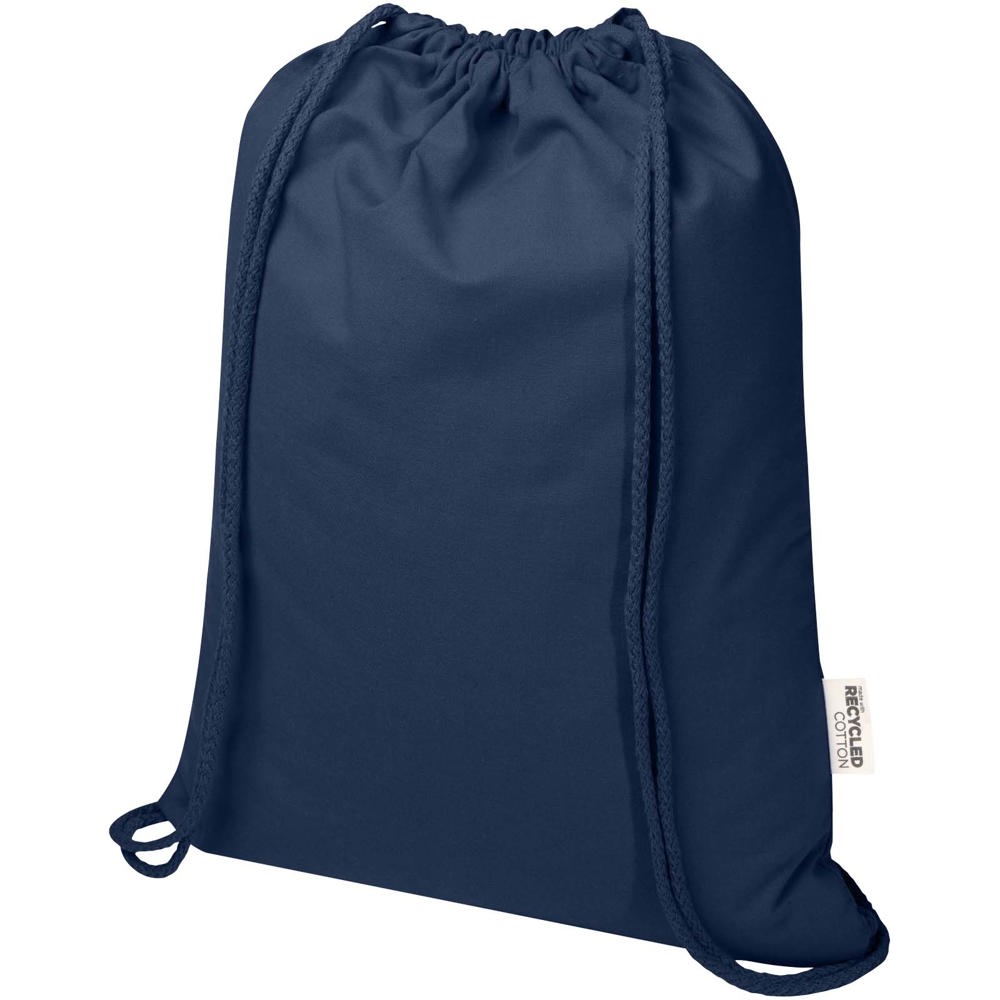 Borsa con cordoncino in materiale riciclato GRS da 140 g/m² Oregon Blend - 5L - Navy