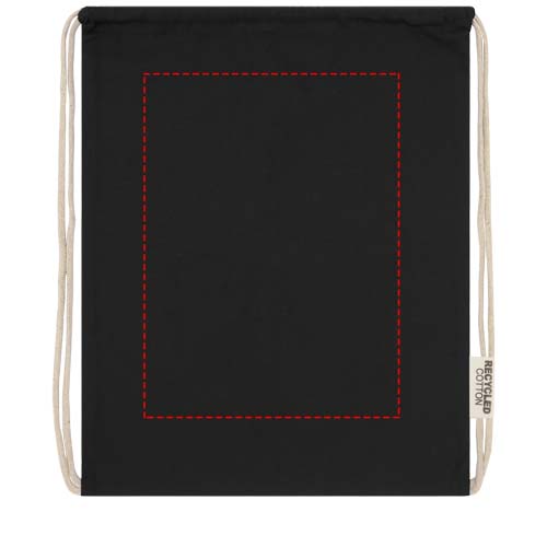 Borsa con cordoncino in cotone riciclato certificato GRS da 140 g/m² Oregon