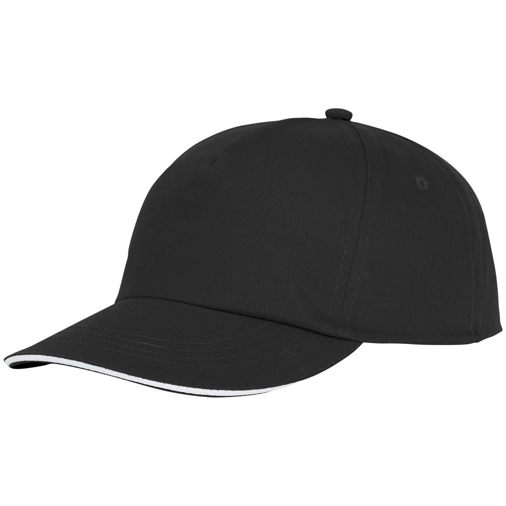 Cappellino con visiera sandwich Styx a 5 pannelli - Nero