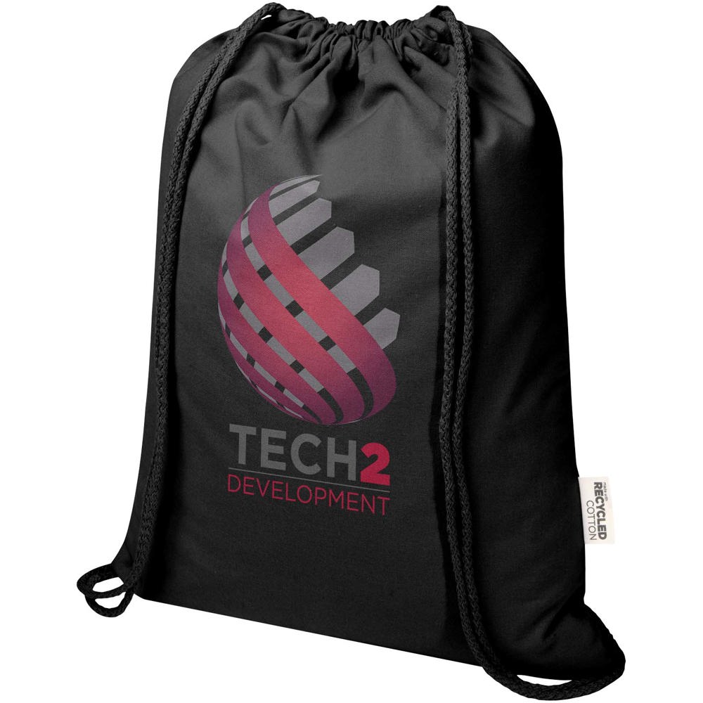 Borsa con cordoncino in materiale riciclato GRS da 180 g/m² Peru Blend - 5L
