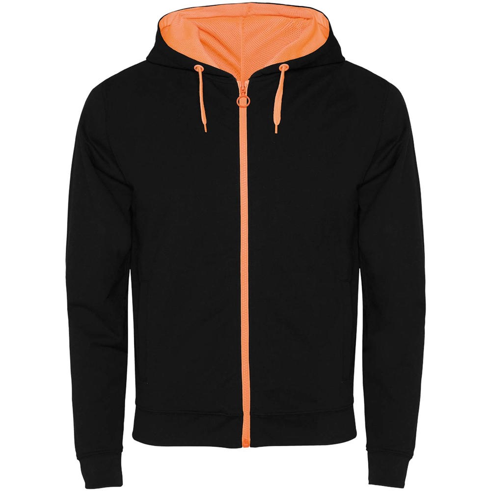 Felpa unisex Fuji - Nero, Arancione fluo
