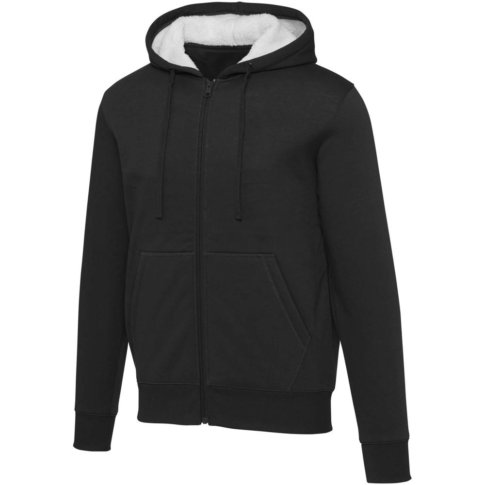Felpa con cappuccio e zip intera in sherpa Natron - Nero