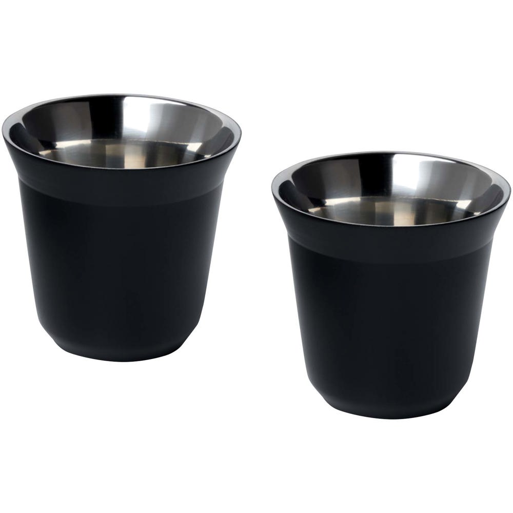  Set di tazze per caffè espresso in acciaio inossidabile certificato RCS da 80 ml Duo 
