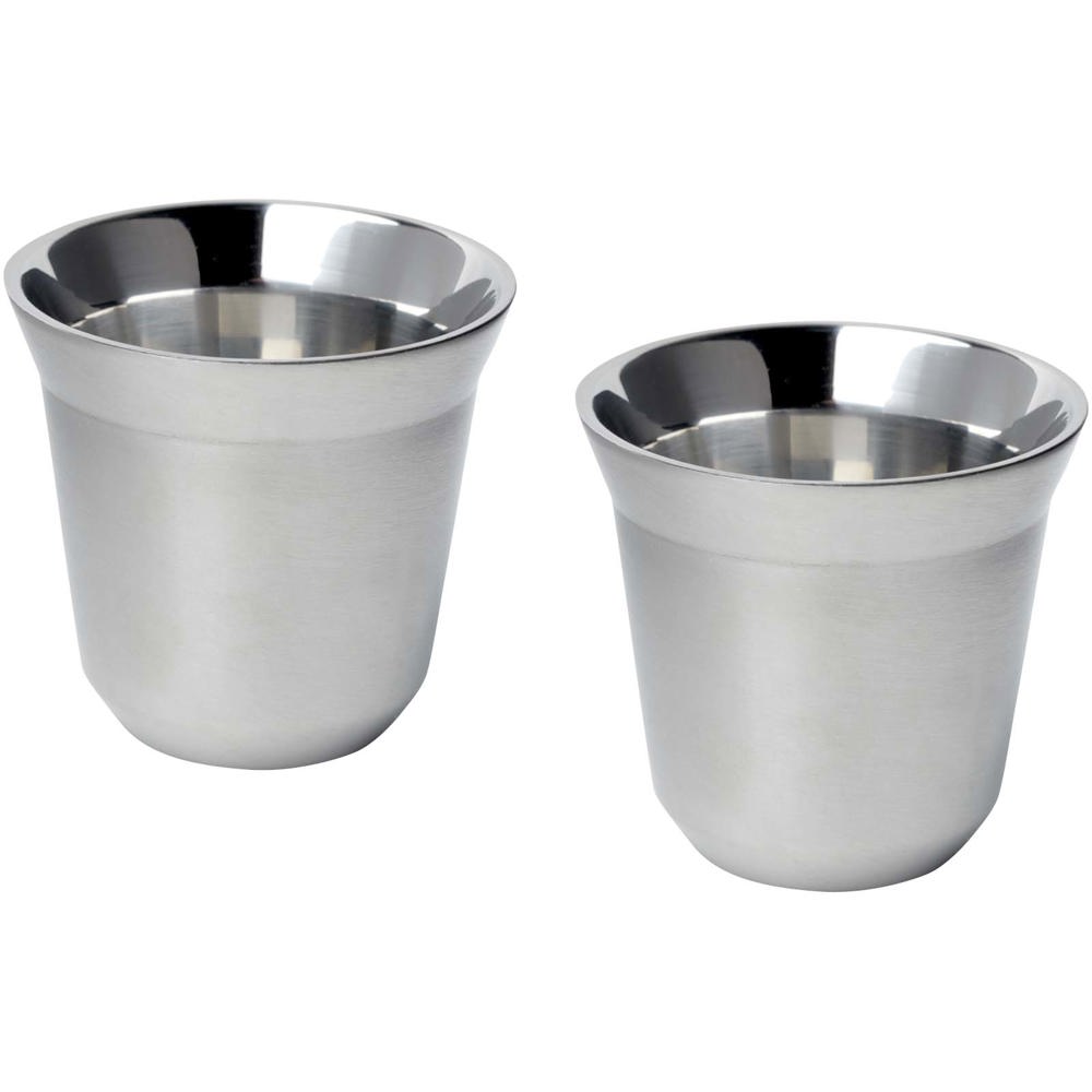  Set di tazze per caffè espresso in acciaio inossidabile certificato RCS da 80 ml Duo 