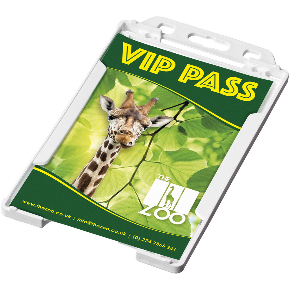 Porta badge in plastica riciclata Pierre - Bianco