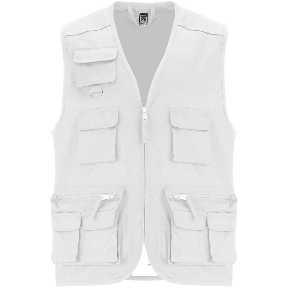 Gilet da lavoro con più tasche e scollo a V da 200 g/m² Venera - Bianco