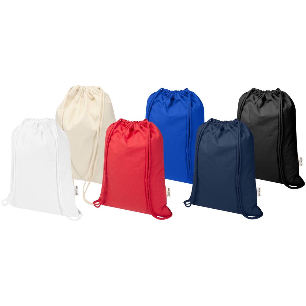 Borsa con cordoncino in materiale riciclato GRS da 180 g/m² Peru Blend - 5L