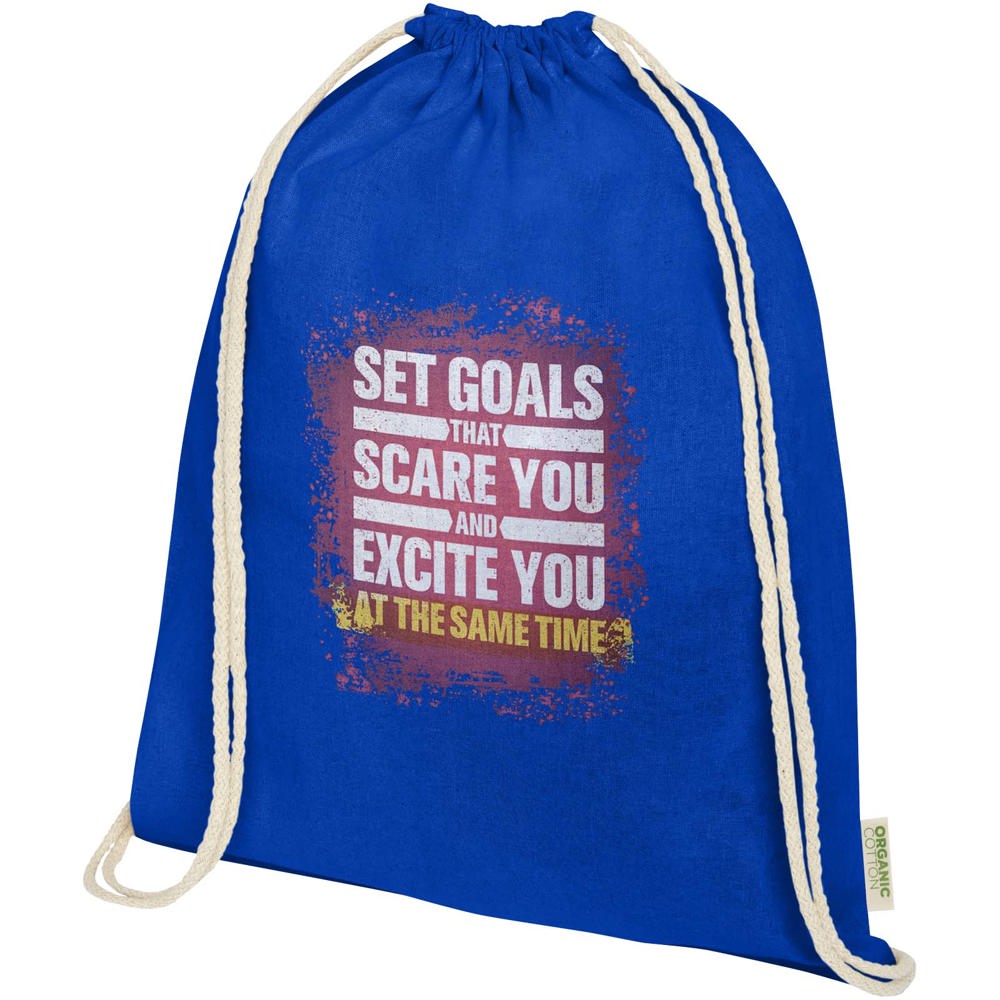 Borsa con cordoncino in tessuto biologico certificato OCS da 140 g/m² Odisha  - 5L