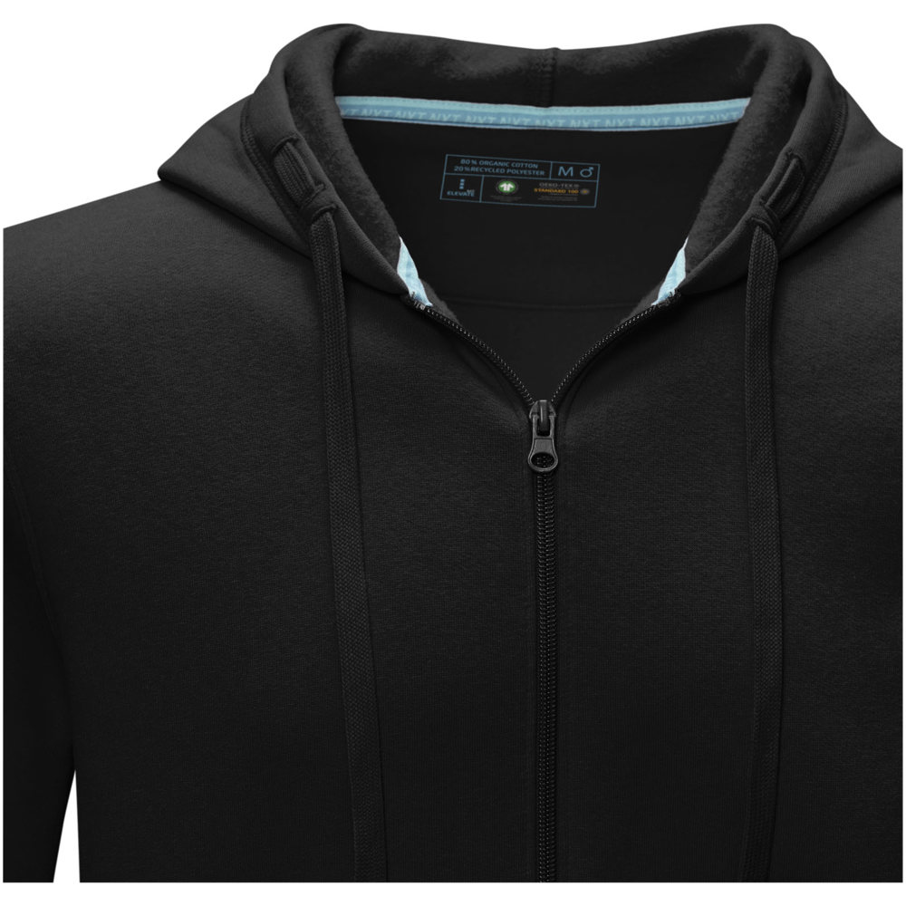 Felpa Ruby da uomo con cappuccio e full zip in tessuto organico riciclato