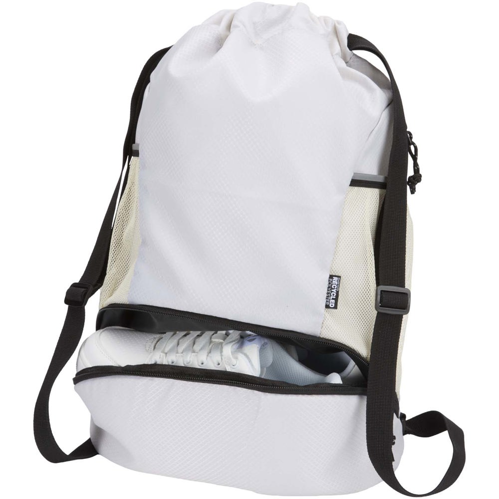 Borsa sportiva con cordoncino in materiale riciclato certificato GRS e scomparto inferiore da 18 litri Nomad