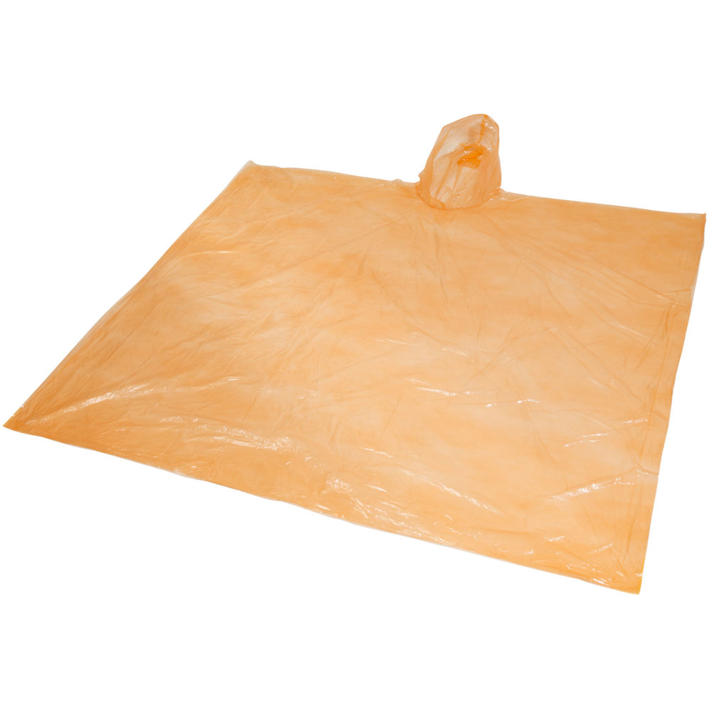 Poncho impermeabile monouso Ziva con custodia - Arancione
