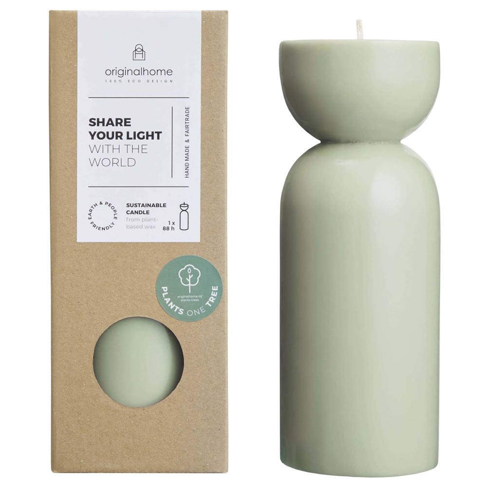 Candela media in materiale biologico Originalhome - Verde melange