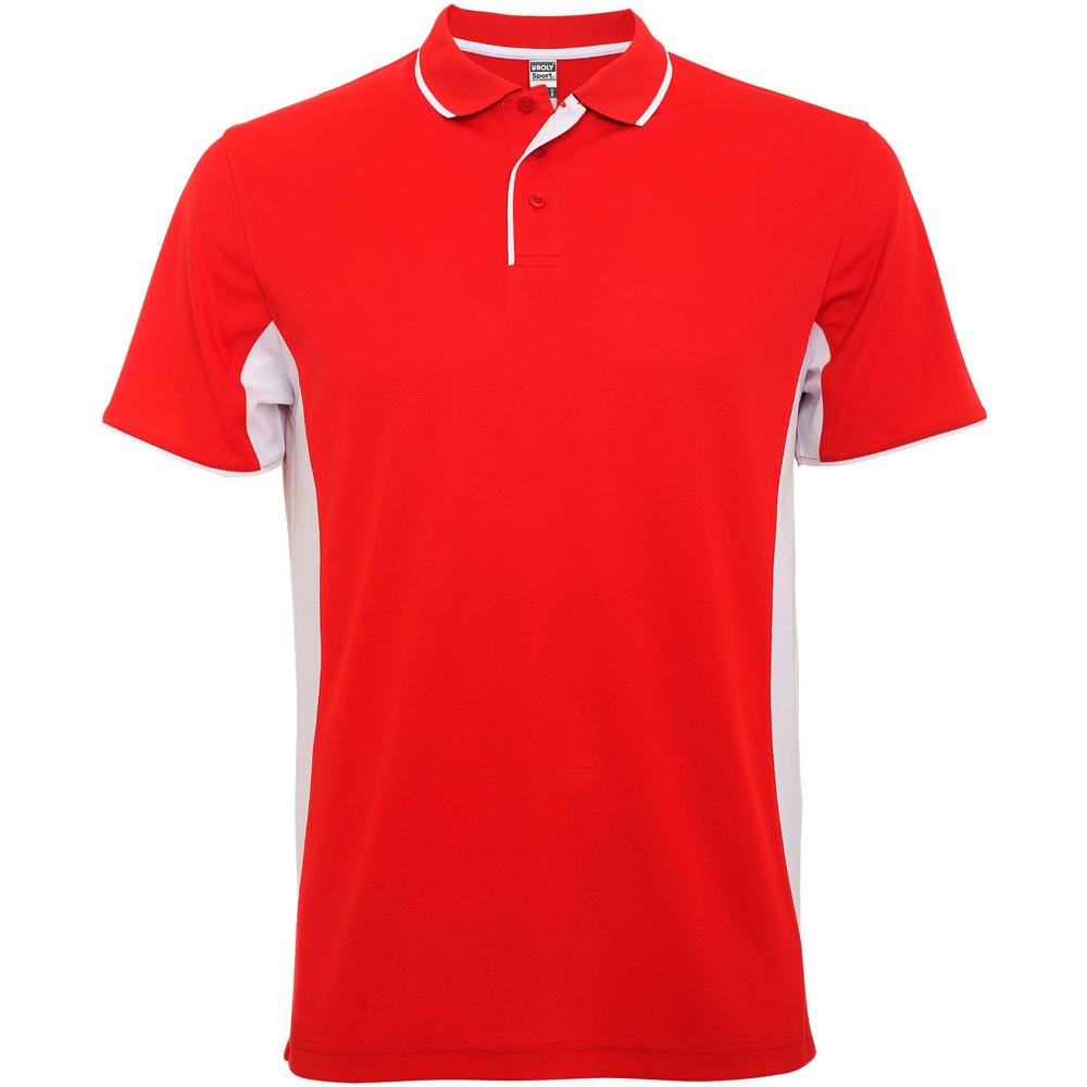 Polo a maniche corte unisex Montmelo - Rosso, Bianco