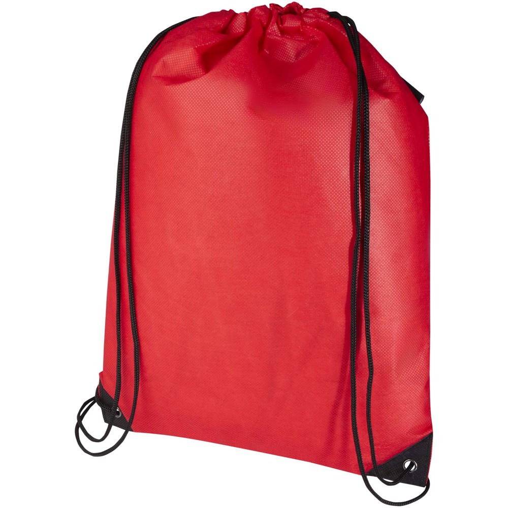 Borsa con coulisse in tessuto non tessuto riciclato certificato GRS Evergreen - 5L - Rosso