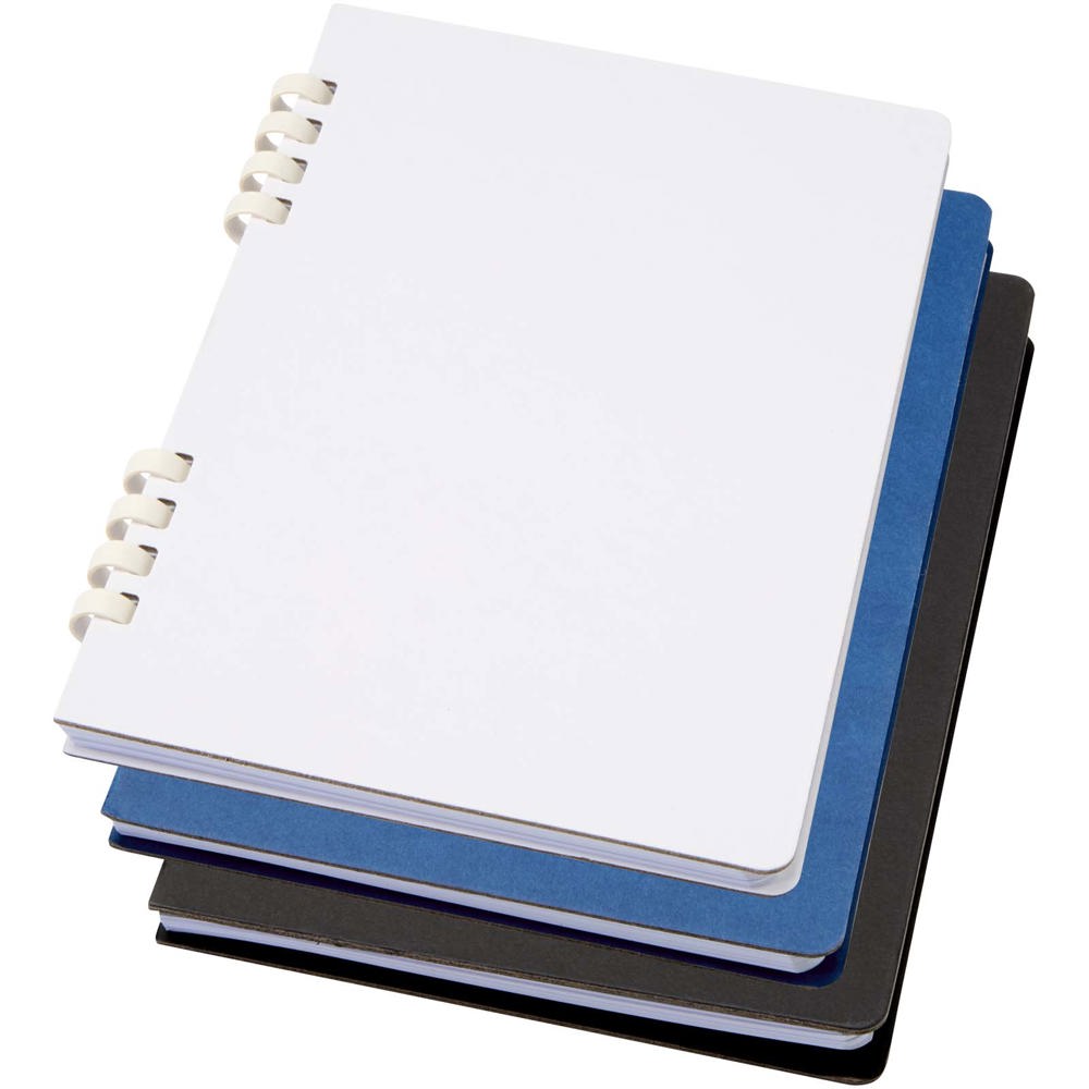 Blocco note a spirale formato A5 con copertina rigida in materiale riciclato certificato RCS Fil