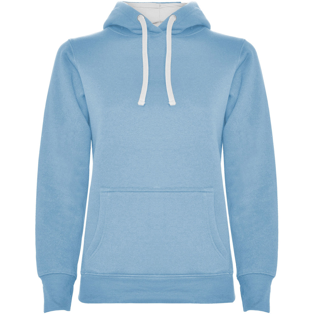 Felpa con cappuccio da donna Urban - Blu cielo, Bianco