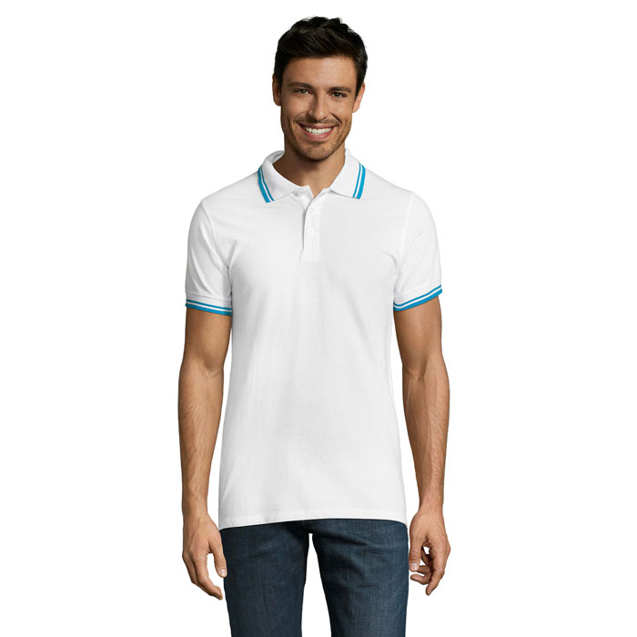 PASADENA MEN - PASADENA POLO UOMO 200 - White/Aqua