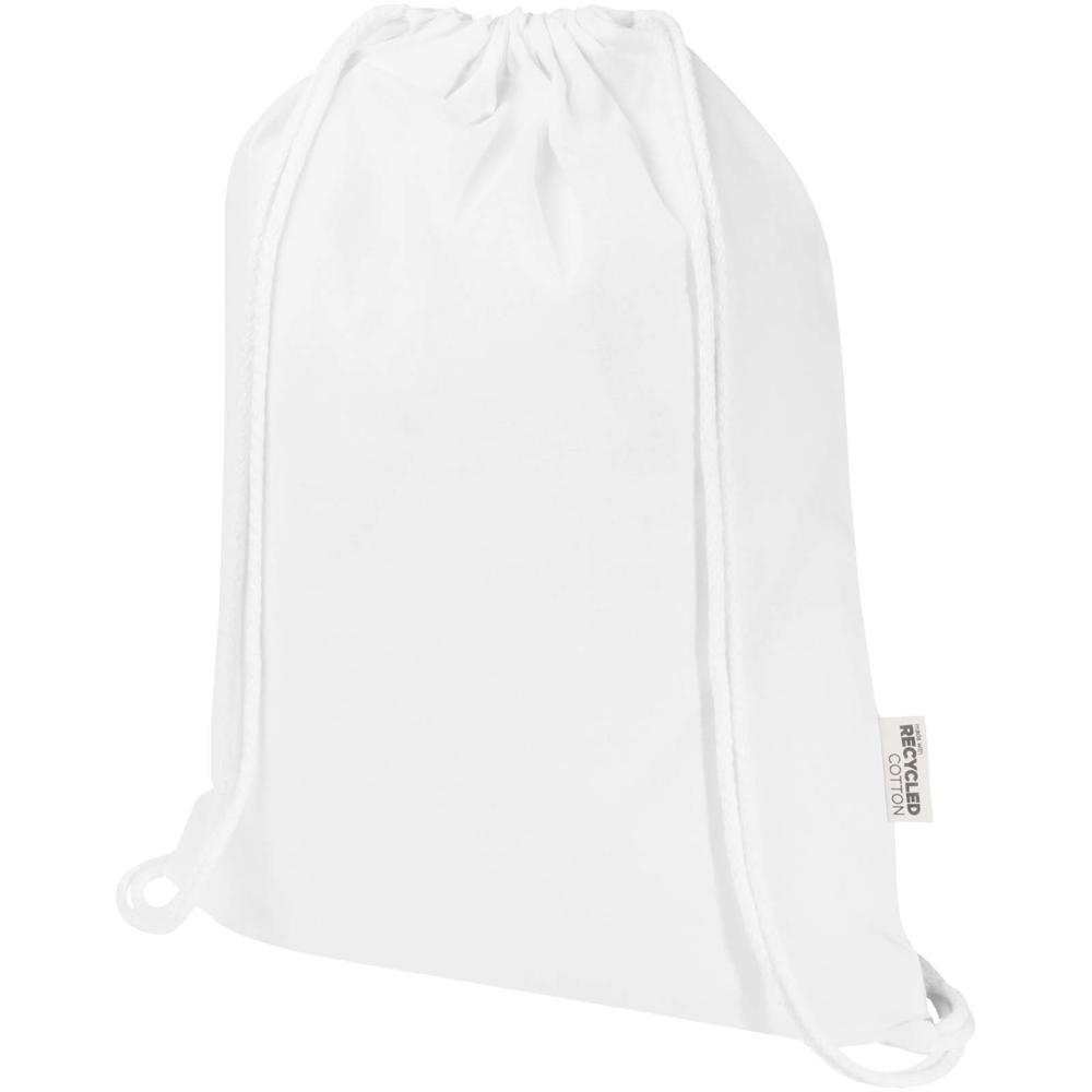 Borsa con cordoncino in materiale riciclato GRS da 180 g/m² Peru Blend - 5L - Bianco