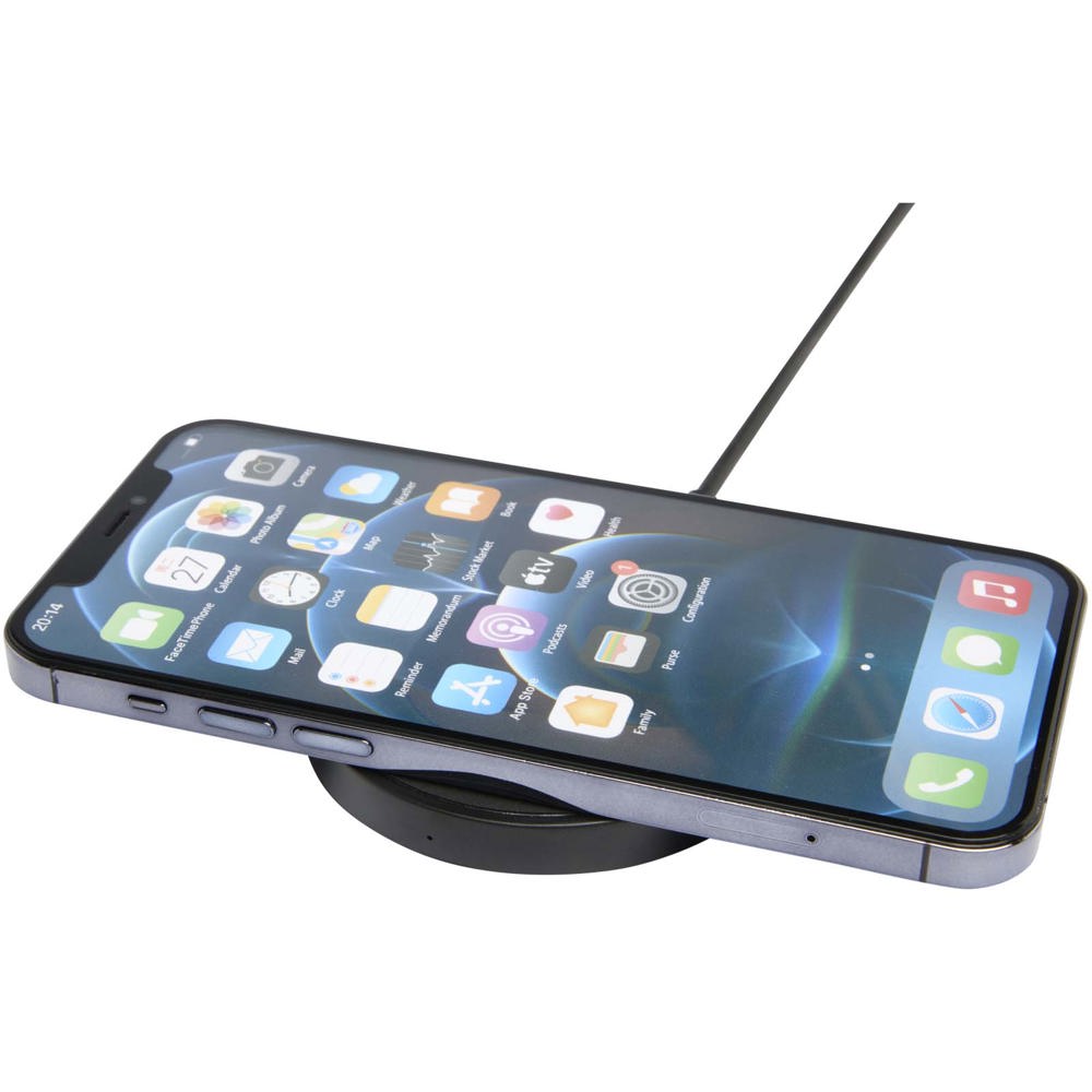 Stazione di ricarica wireless in plastica riciclata da 15 W Freal - Nero