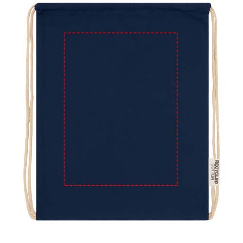 Borsa con cordoncino in cotone riciclato certificato GRS da 140 g/m² Oregon