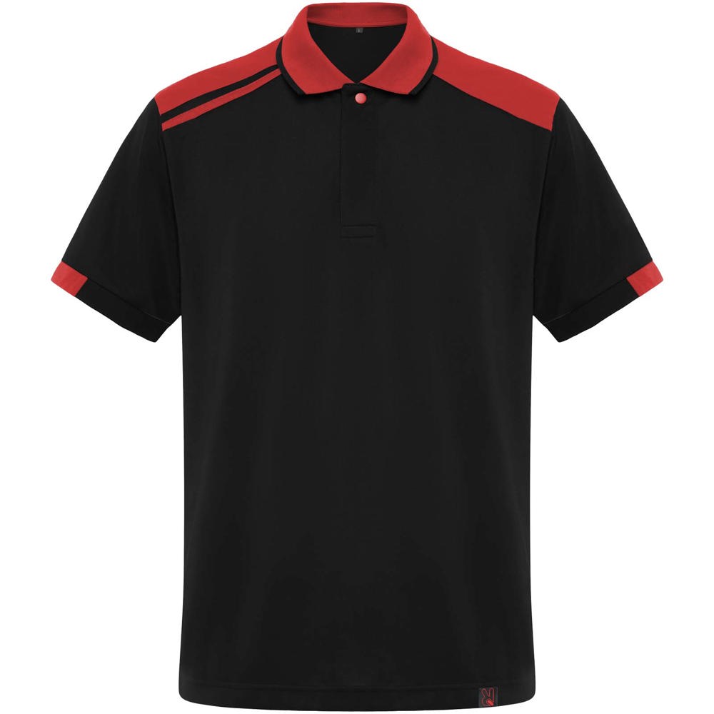 Polo a maniche corte unisex in tessuto antibatterico da 160 g/m2 Samurai - Nero, Rosso
