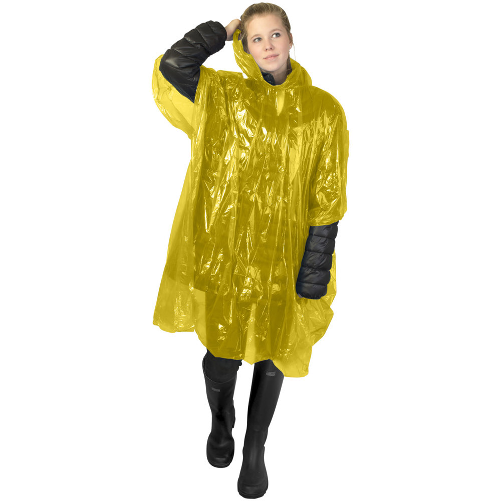 Poncho impermeabile monouso in materiale riciclato certificato GRS con custodia Mayan 