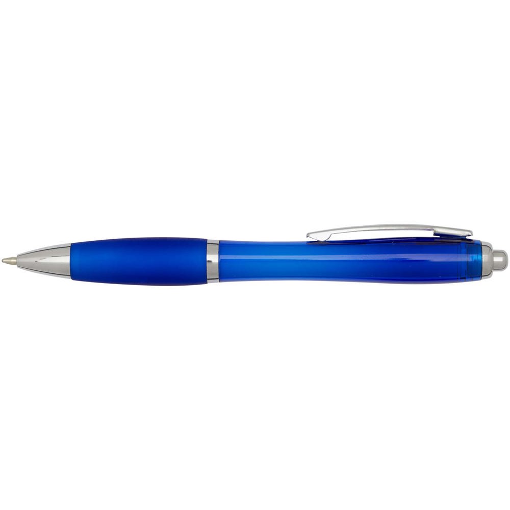  Penna a sfera in plastica riciclata certificata RCS con fusto e impugnatura colorati (inchiostro blu) Nash