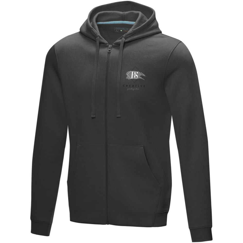 Felpa Ruby da uomo con cappuccio e full zip in tessuto organico riciclato