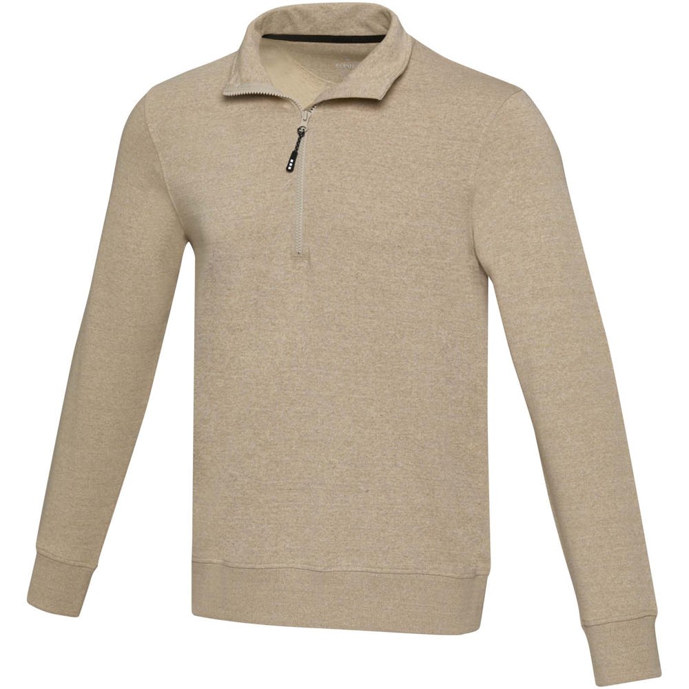 Maglione con cerniera a un quarto in tessuto riciclato unisex Aware™ Tin - Oatmeal