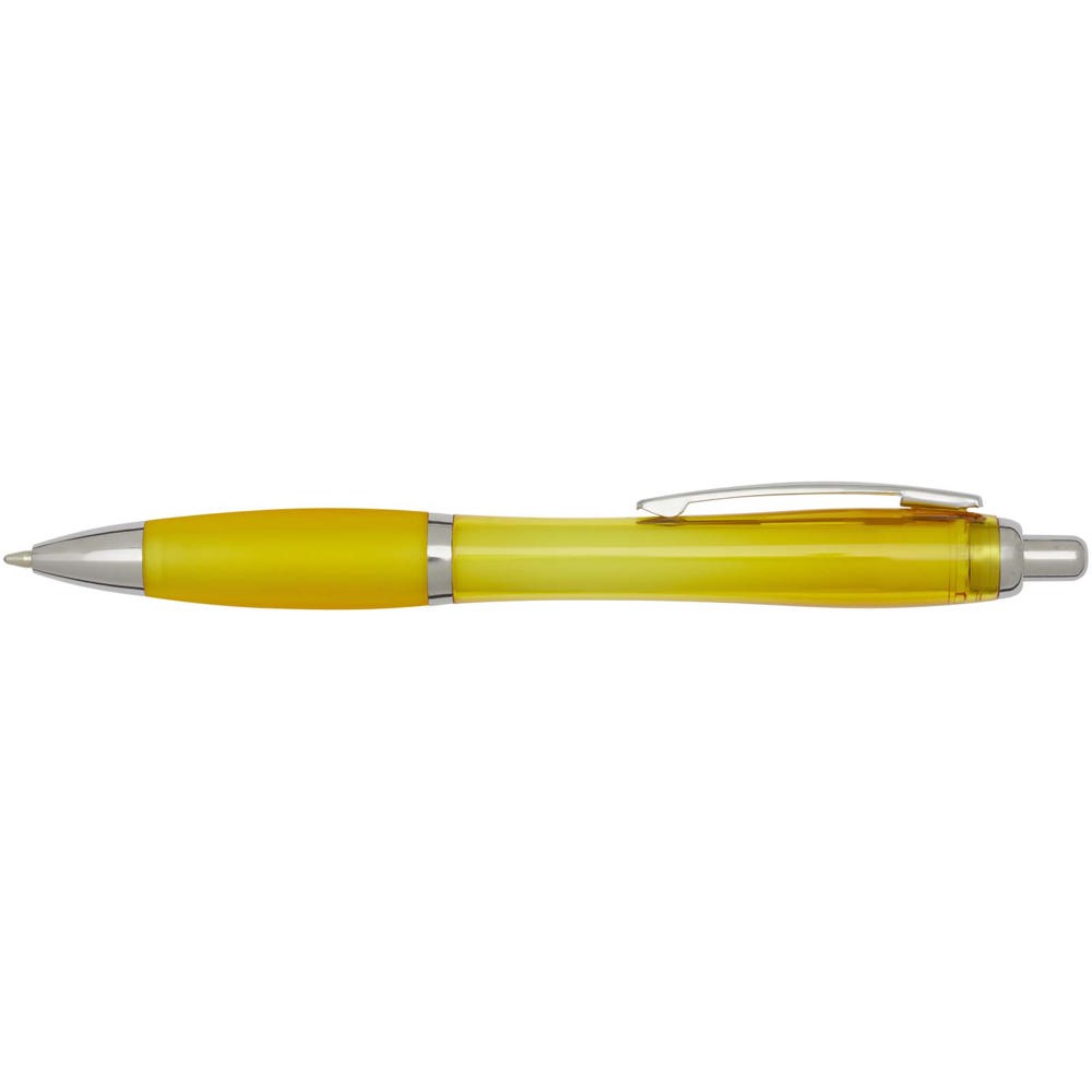  Penna a sfera in plastica riciclata certificata RCS con fusto e impugnatura colorati (inchiostro blu) Nash