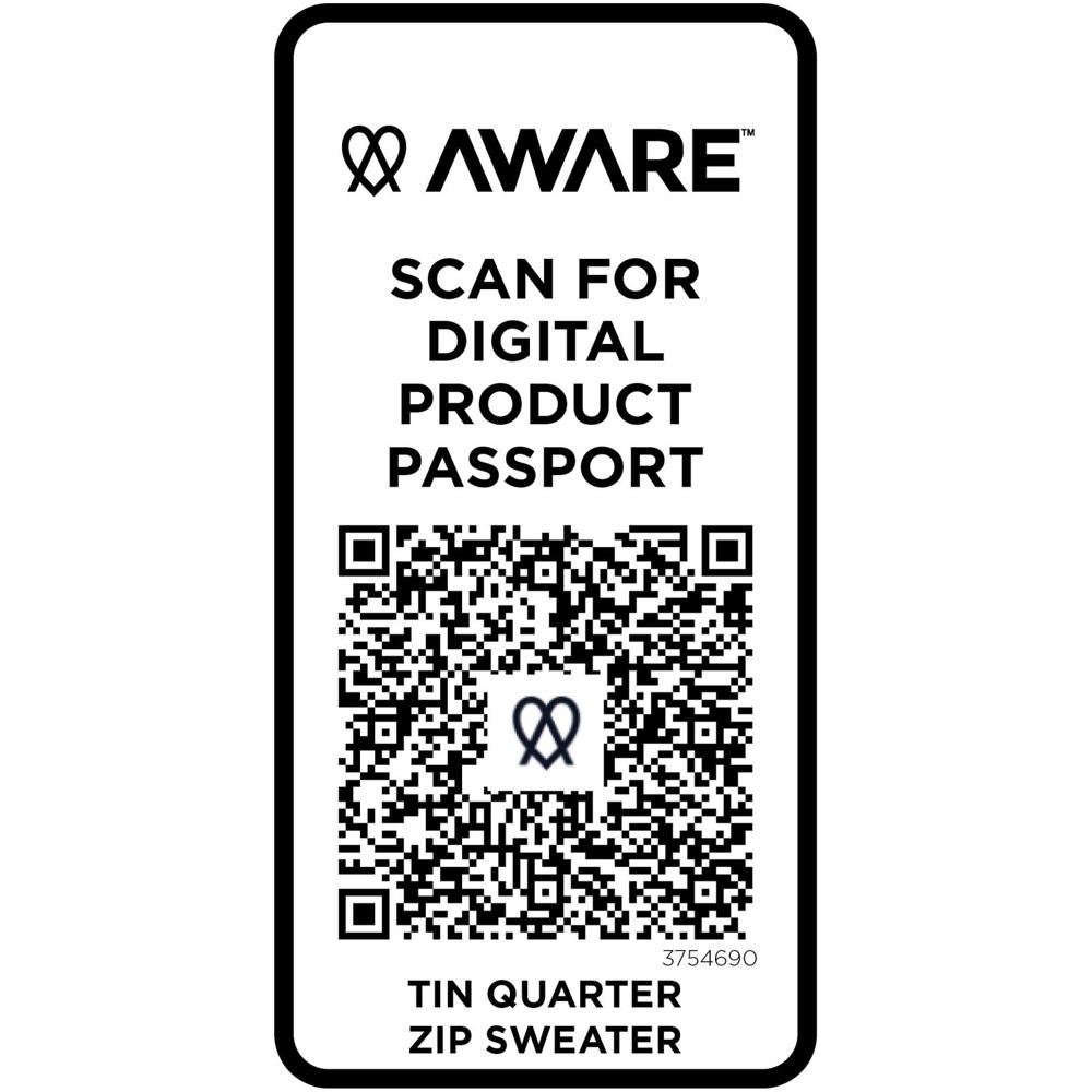 Maglione con cerniera a un quarto in tessuto riciclato unisex Aware™ Tin 