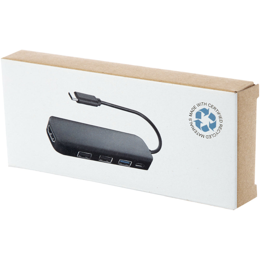 Adattatore multimediale USB 2.0-3.0 con porta HDMI in plastica riciclata certificata RCS Loop