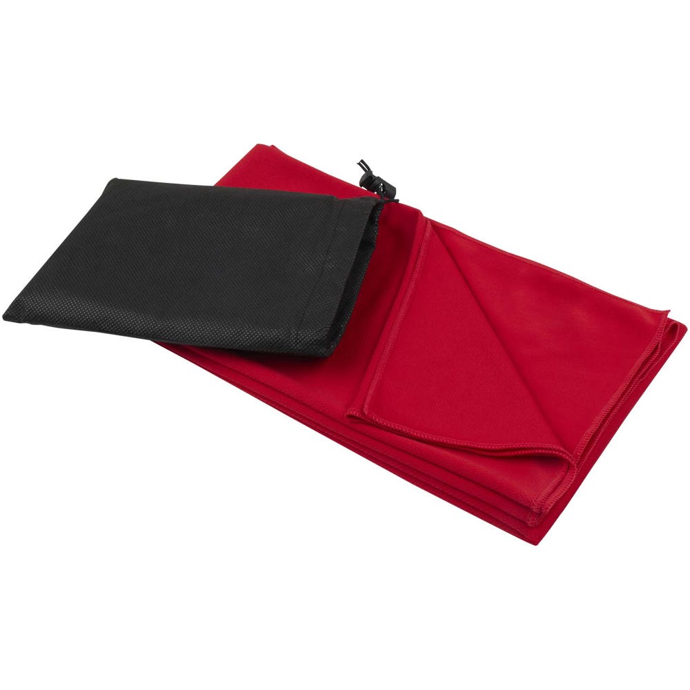 Asciugamano sportivo in PET riciclato 70 x 140 cm Lucas - Rosso