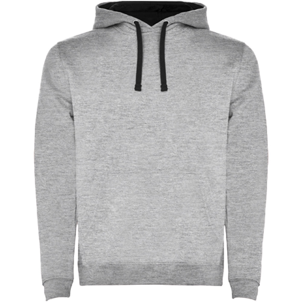 Felpa con cappuccio da uomo Urban - Grigio mélange, Nero