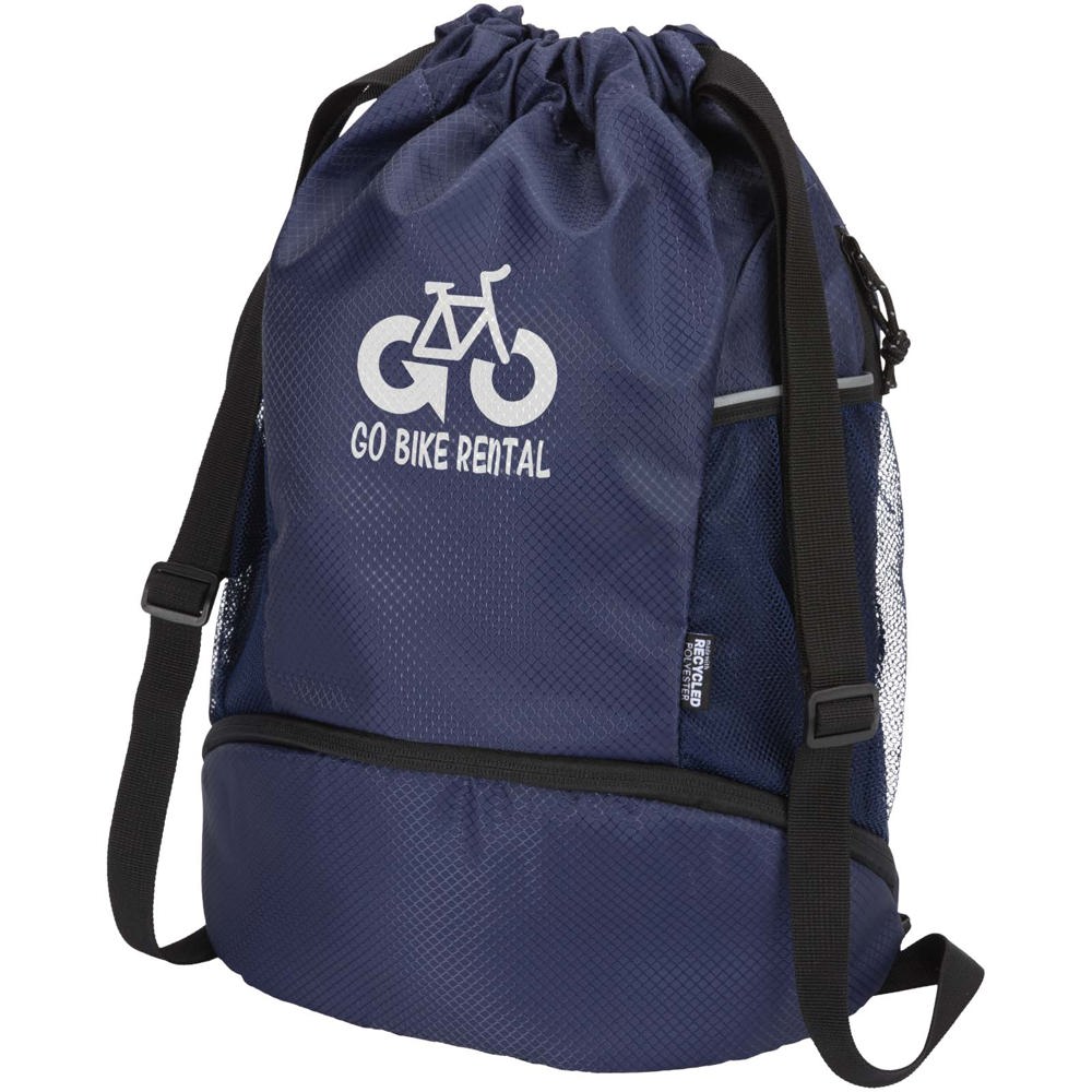 Borsa sportiva con cordoncino in materiale riciclato certificato GRS e scomparto inferiore da 18 litri Nomad