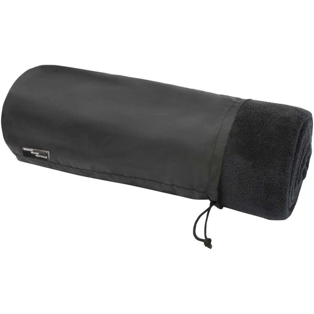 Coperta in coral fleece RPET certificato GRS Lily - Nero