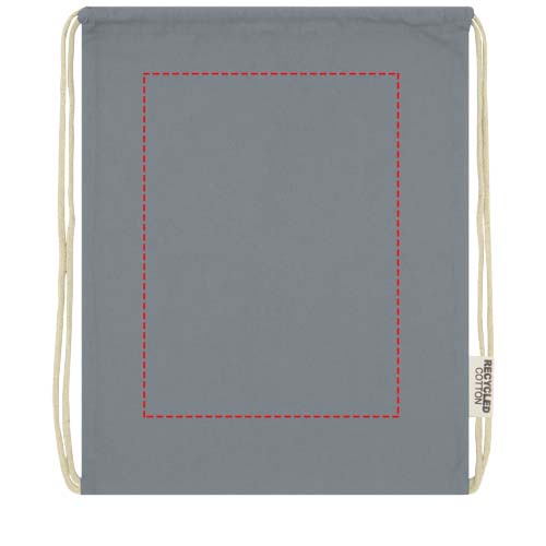 Borsa con cordoncino in cotone riciclato certificato GRS da 140 g/m² Oregon