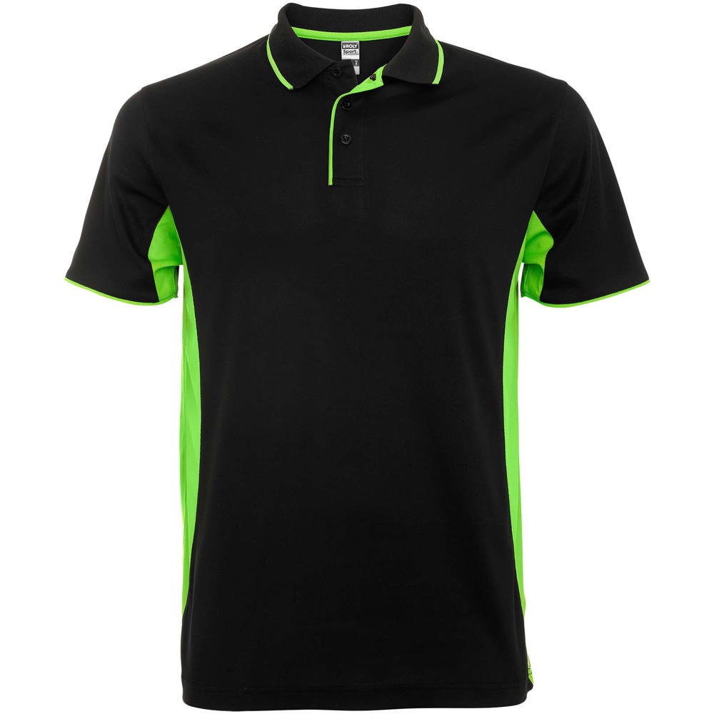 Polo a maniche corte unisex Montmelo - Nero, Lime