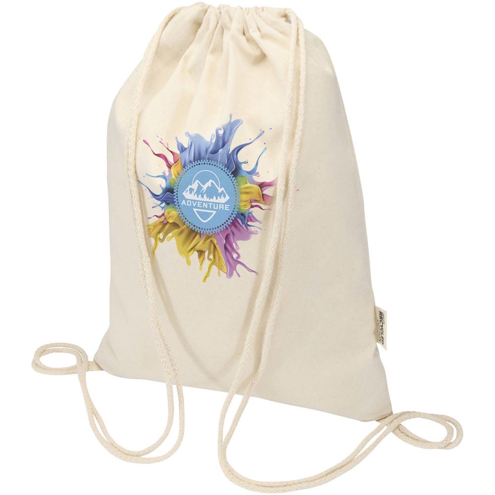 Borsa con cordoncino in materiale riciclato GRS da 180 g/m² Peru Blend - 5L